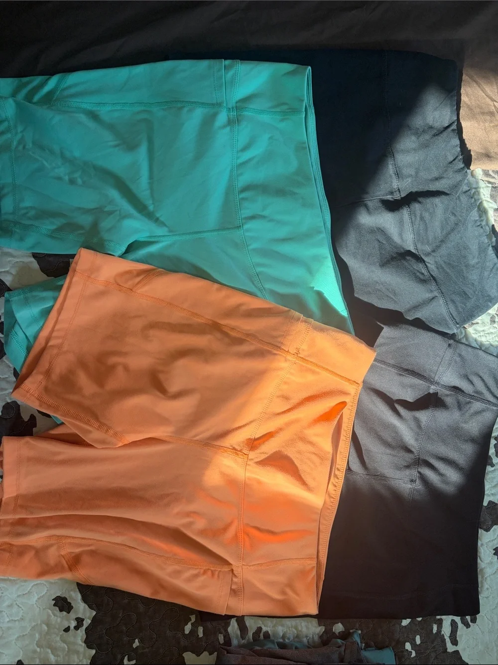 Women’s Active Shorts - Orange, Teal, Black